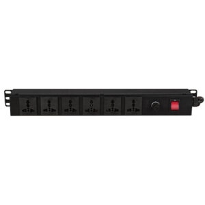 2 U standard PDU with 6 sockets Multipin (Universal Socket), 230 Volts AC, 6/13 Amp with Plug